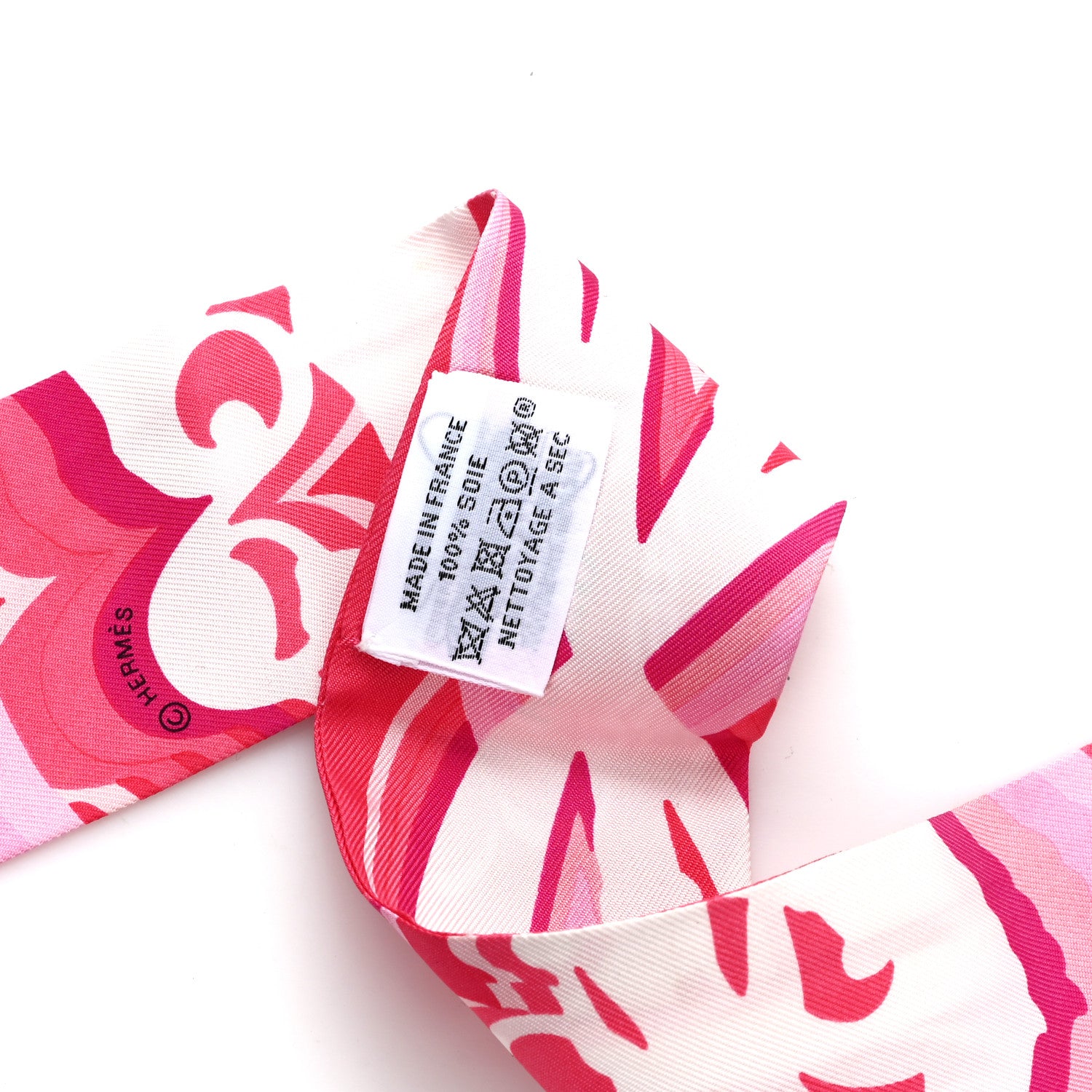 Hermes Silk Brides de Gala Shadow Twilly Rose White Fuchsia 3 of 3