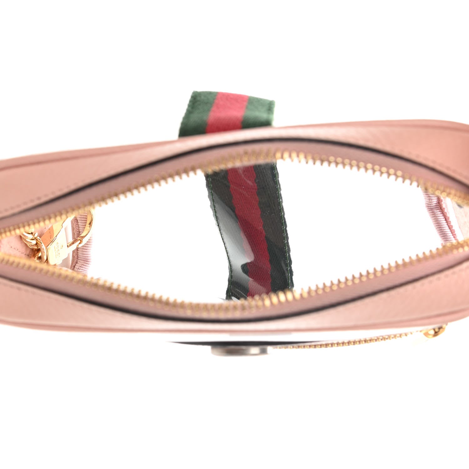 Gucci Vinyl Web Mini Ophidia Transparent Shoulder Bag Perfect Pink 5 of 11