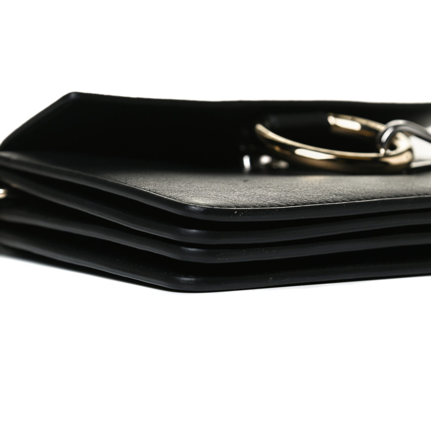 Suede Calfskin Small Faye Top Handle Bag Black