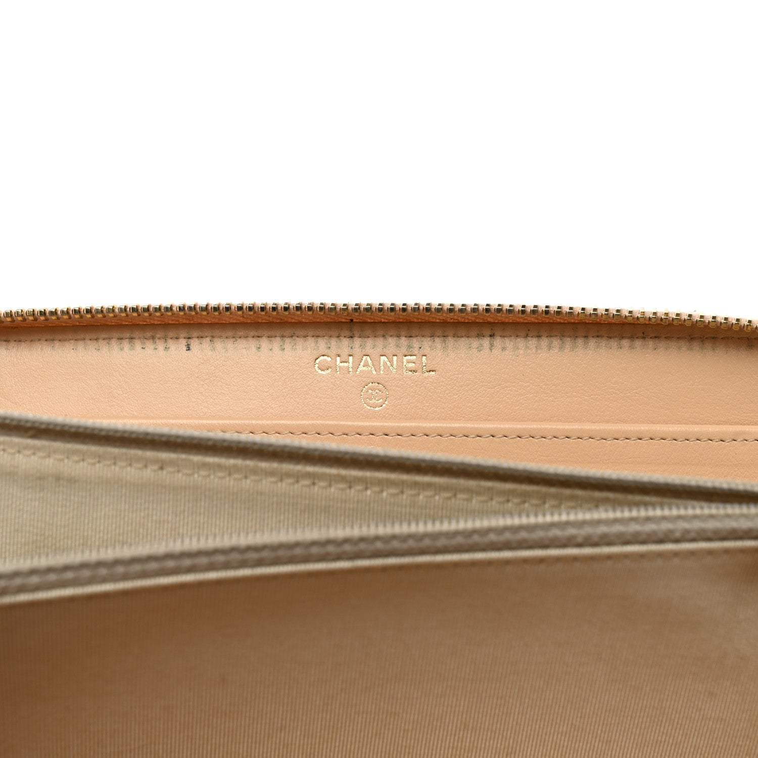 Chanel Caviar Quilted Large Gusset Zip Around Wallet Beige Clair 9 of 11