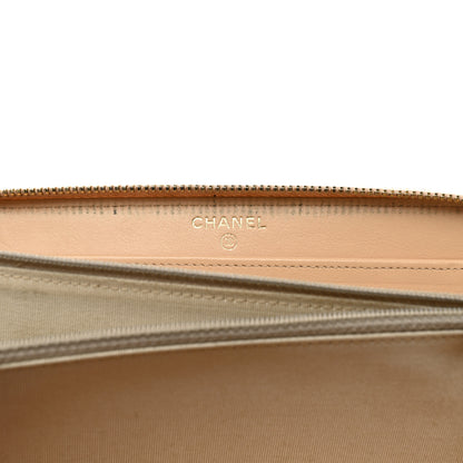 Chanel Caviar Quilted Large Gusset Zip Around Wallet Beige Clair 9 of 11