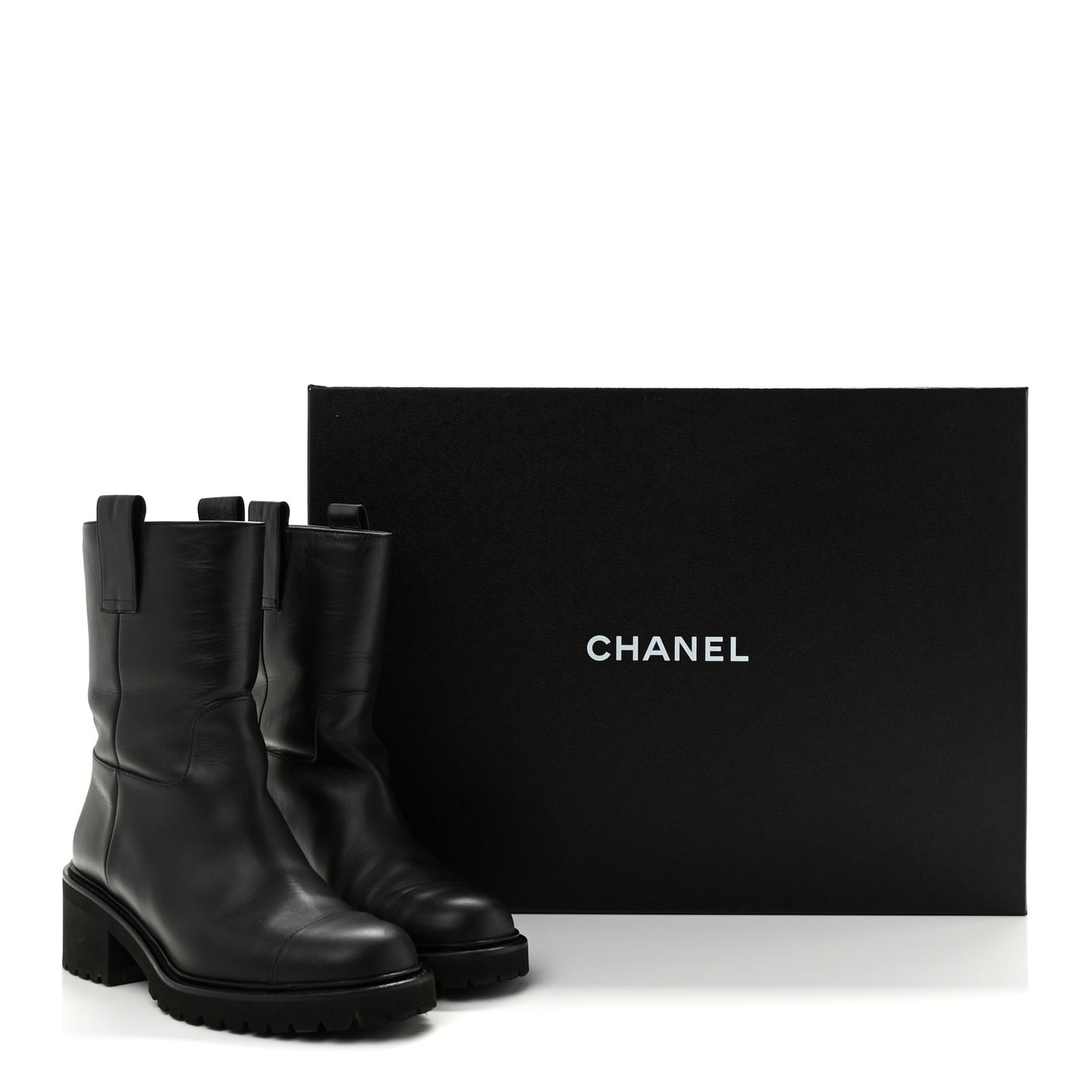Calfskin CC Ankle Boots 36 Black
