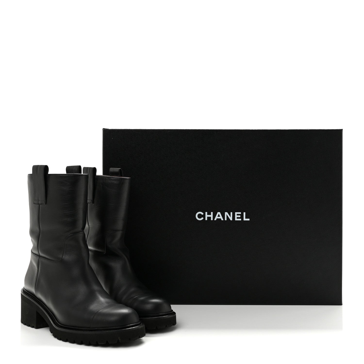 Chanel Calfskin CC Ankle Boots 36 Black 11 of 11