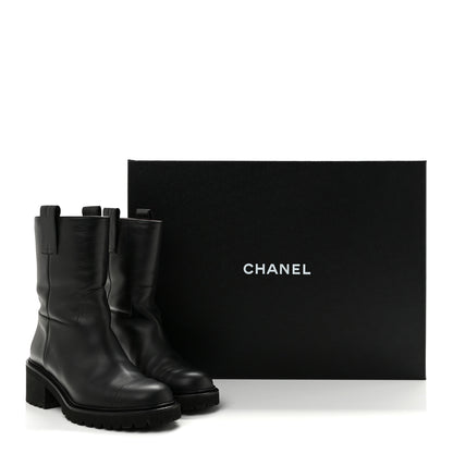 Chanel Calfskin CC Ankle Boots 36 Black 11 of 11