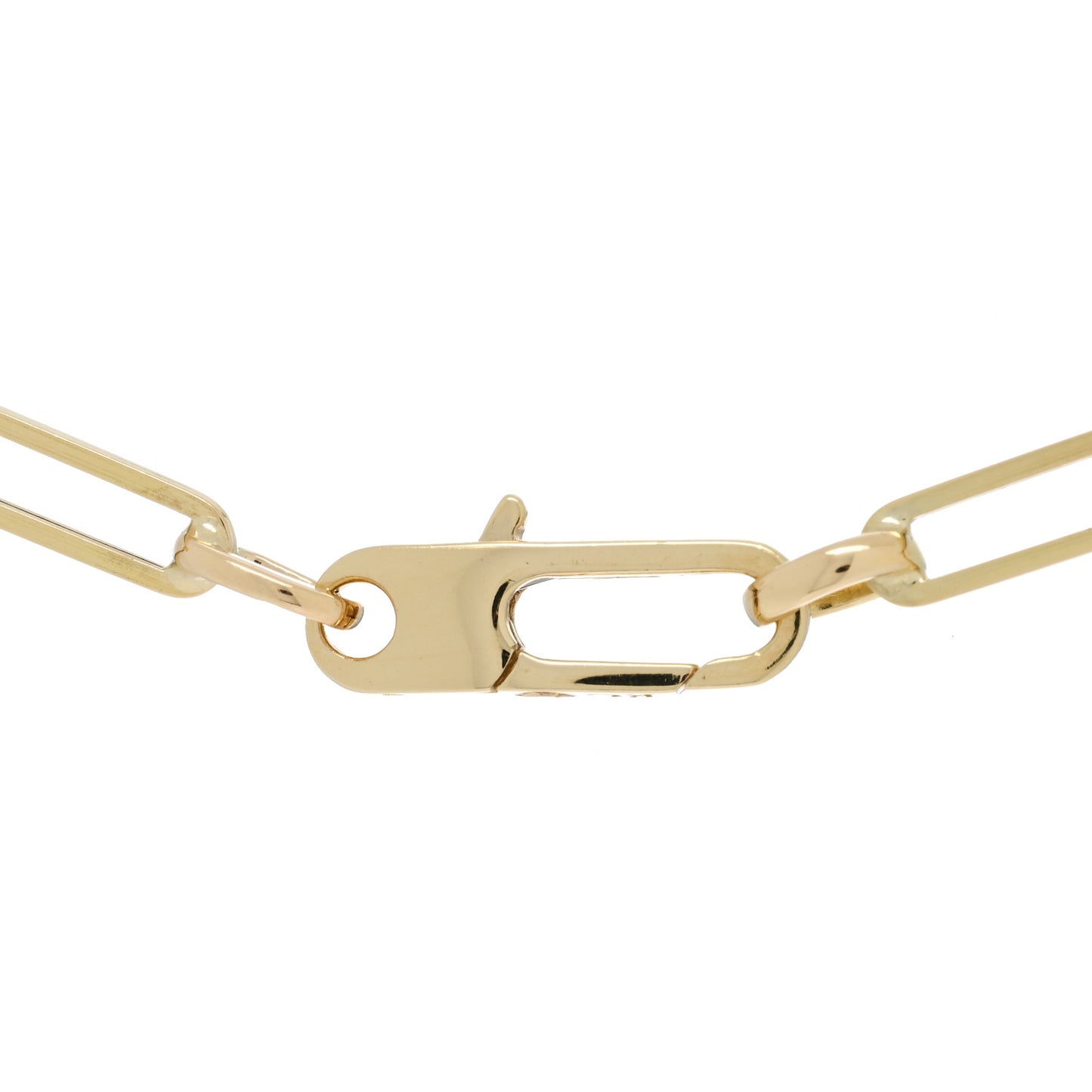 18K Yellow Gold Paper Clip Link Necklace