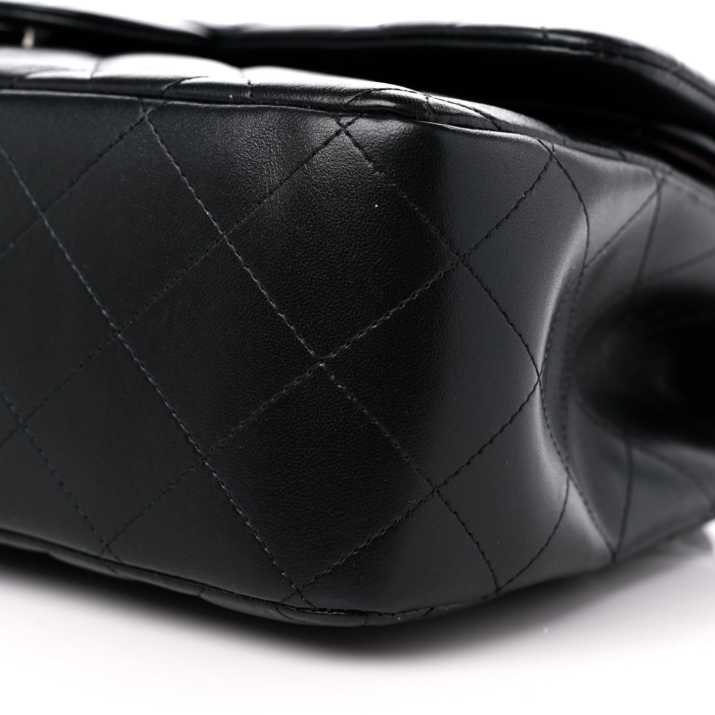 Lambskin Quilted Jumbo Double Flap Black