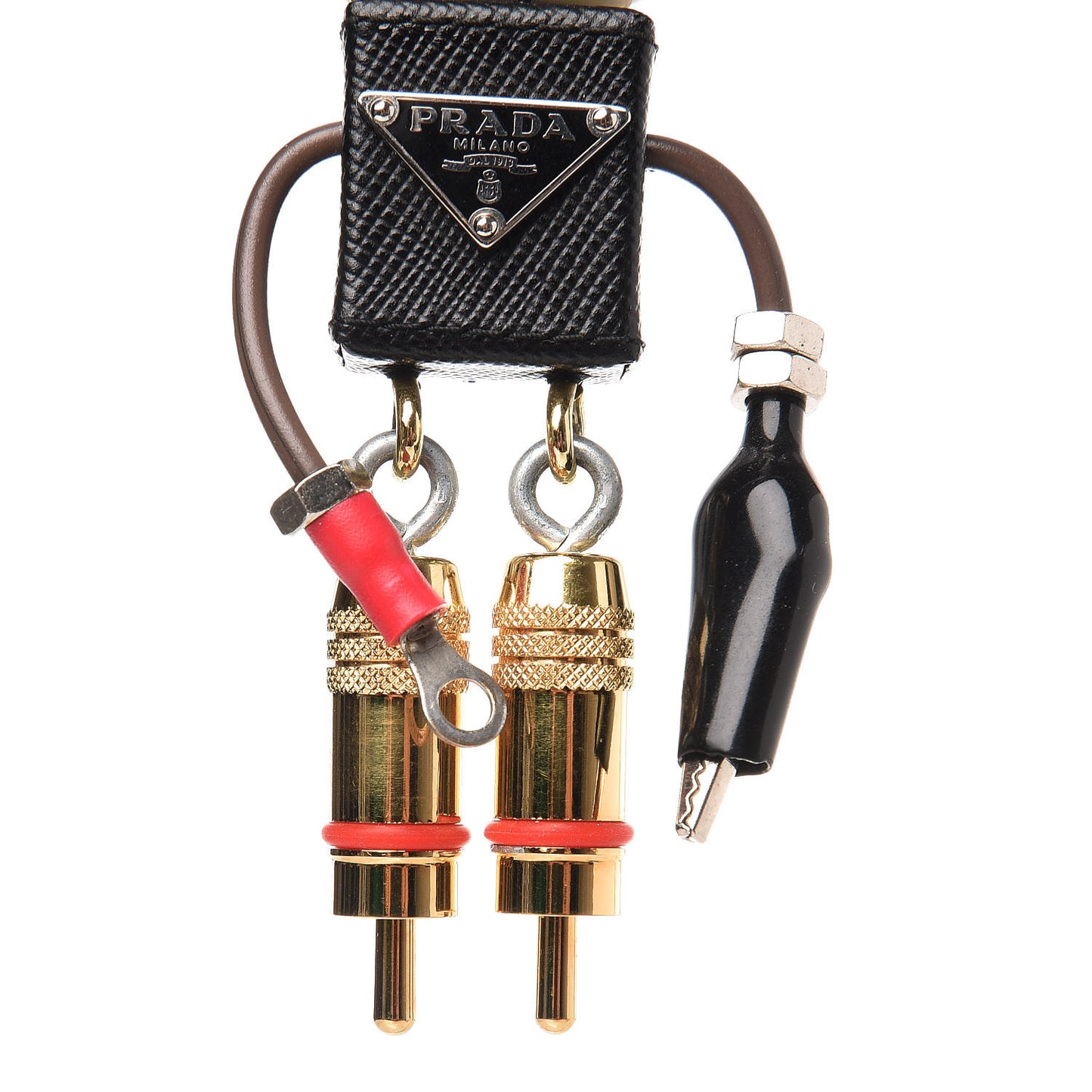 Saffiano Edward Robot Trick Keychain