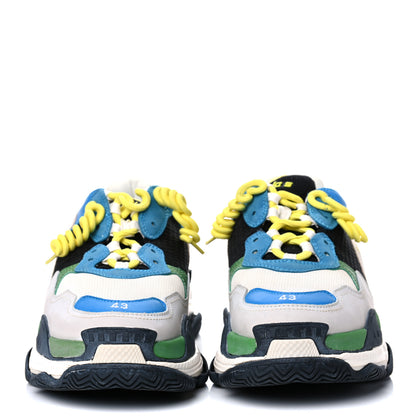 Balenciaga Fabric Mesh Nappa Mens Triple S Sneakers 43 Bleu White Vert Jaune 2 of 17