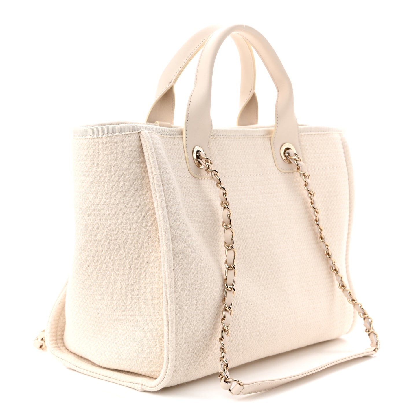 Mixed Fibers Small Deauville Tote White