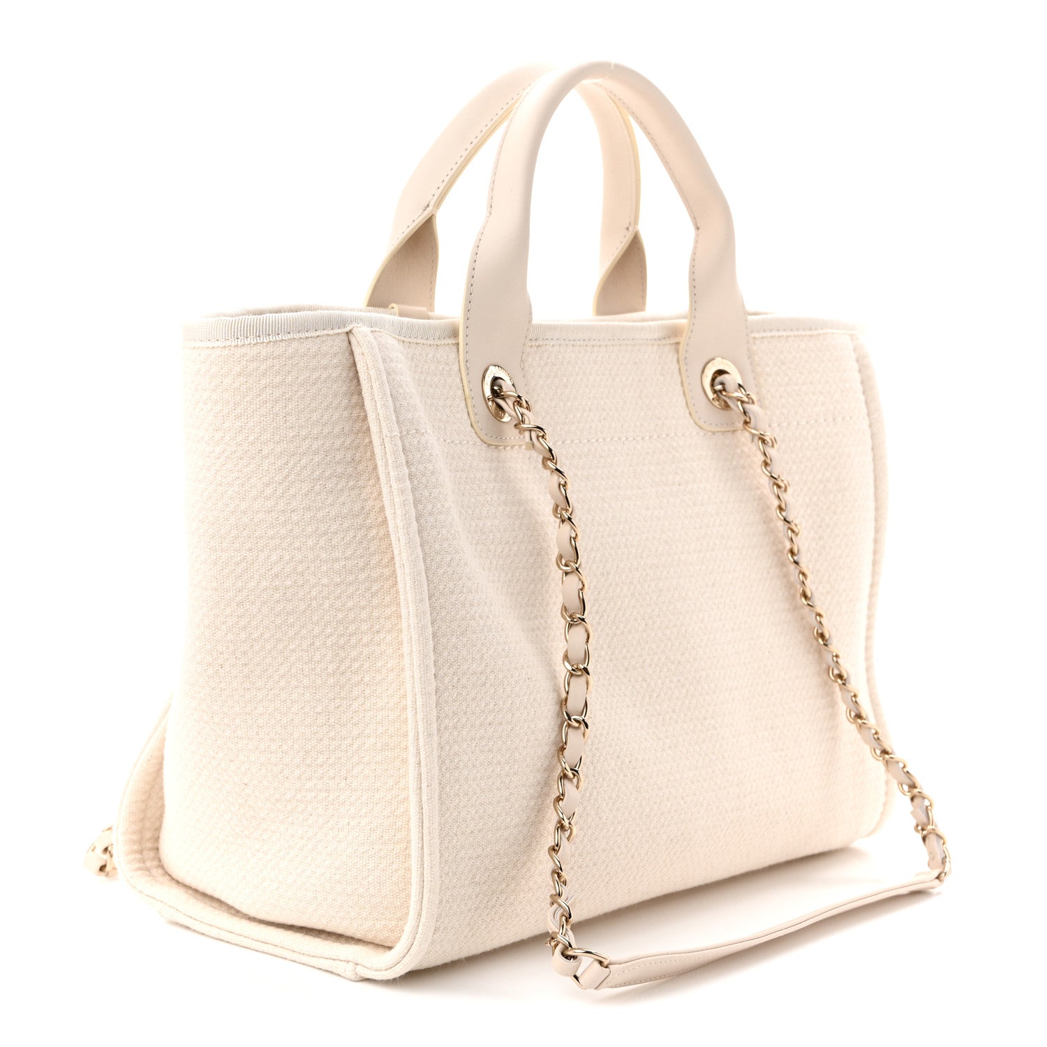 Chanel Mixed Fibers Small Deauville Tote White 4 of 11
