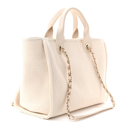 Chanel Mixed Fibers Small Deauville Tote White 4 of 11