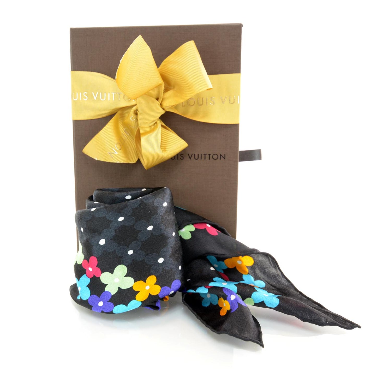 Silk Farandole Square Scarf Black