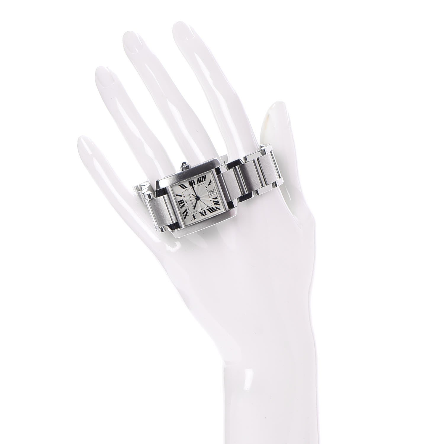 Cartier Stainless Steel 28mm Tank Francaise Automatic Watch 2 of 11