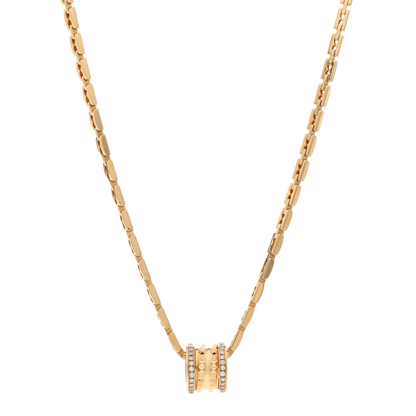 18K Yellow Gold Diamond .29ctw B.Zero1 Rock Pendant Necklace