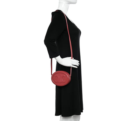 Celine Smooth Calfskin Cuir Triomphe Oval Purse Crossbody Lipstick 2 of 12