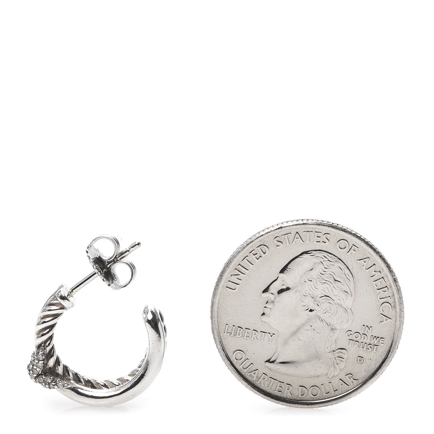 Sterling Silver Diamond Petite Crossover X Earrings