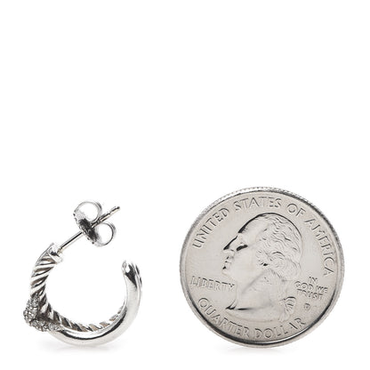 David Yurman Sterling Silver Diamond Petite Crossover X Earrings 2 of 4