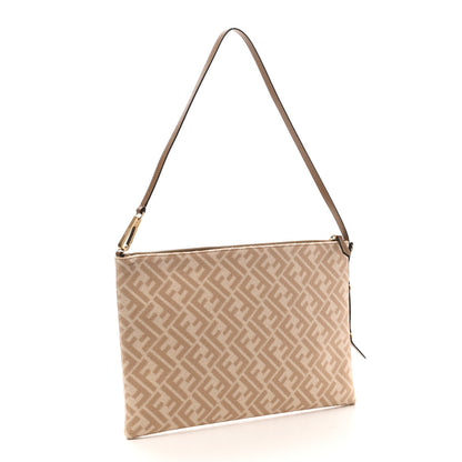 Fendi Wool Vitello King FF 1974 Diagonal Clutch Shoulder Bag Beige Cammello Sand 2 of 8