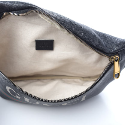Gucci Grained Calfskin Logo Belt Bag Black 5 of 9