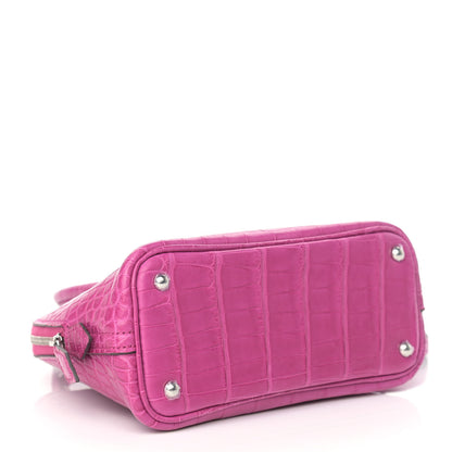 Hermes Matte Alligator Bolide Mini 1923 Rose Scheherazade 3 of 8