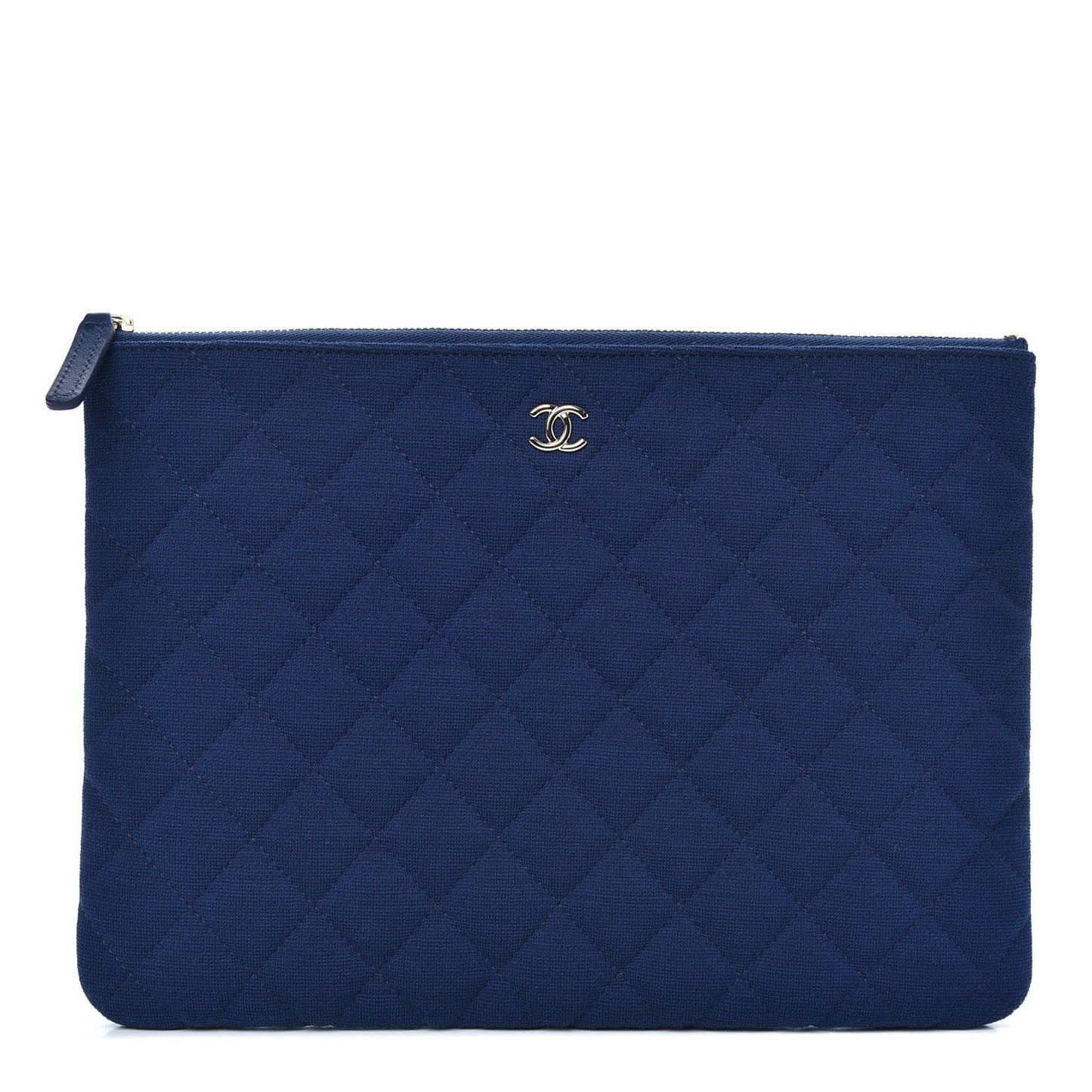 Jersey Quilted Medium Cosmetic Case Blue