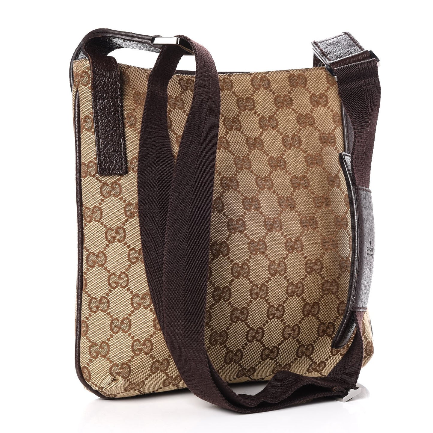 Monogram Flat Messenger Bag Dark Brown