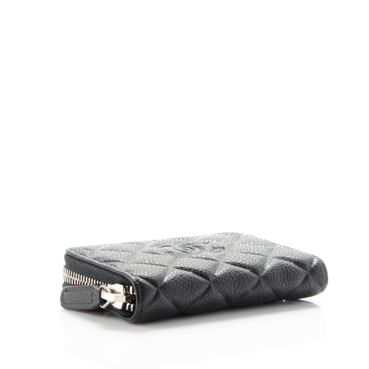 Chanel Caviar Quilted Diamond CC Zip Coin Purse Black 4 of 7