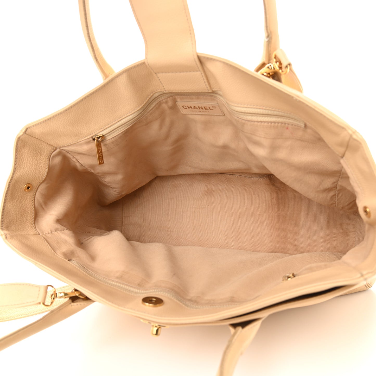 Calfskin Cerf Executive Shopper Tote Beige