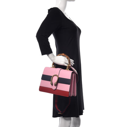 Gucci Moon Calfskin Web Medium Dionysus Bamboo Top Handle Bag Sugar Pink Blue Agata Hibiscus Red 3 of 10