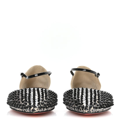 Christian Louboutin Watersnake Shiny Patent Baila Spike Flats 41.5 Black 6 of 16