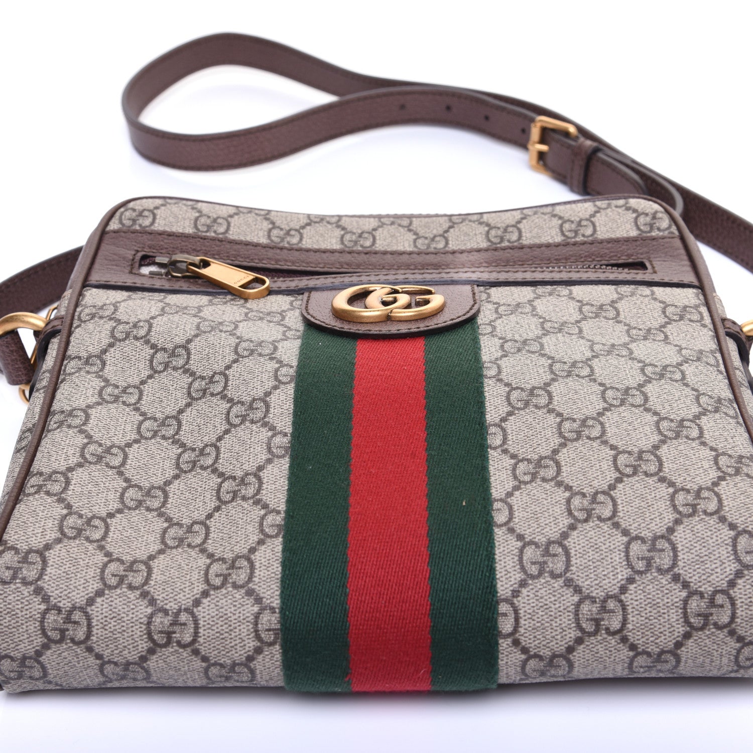 Gucci GG Supreme Monogram Web Small Ophidia Messenger Bag Brown 10 of 12