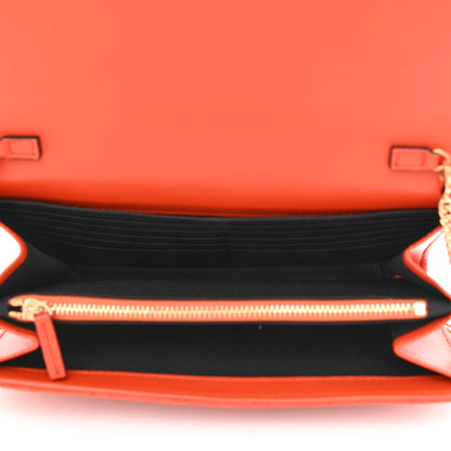 Versace Lambskin Quilted Medusa Wallet On Chain Crossbody Dark Orange 5 of 10