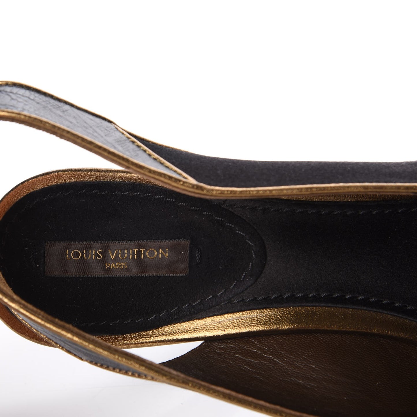 Lizard Suede Satin Sugar Platform Slingbacks 38.5 Black Brown