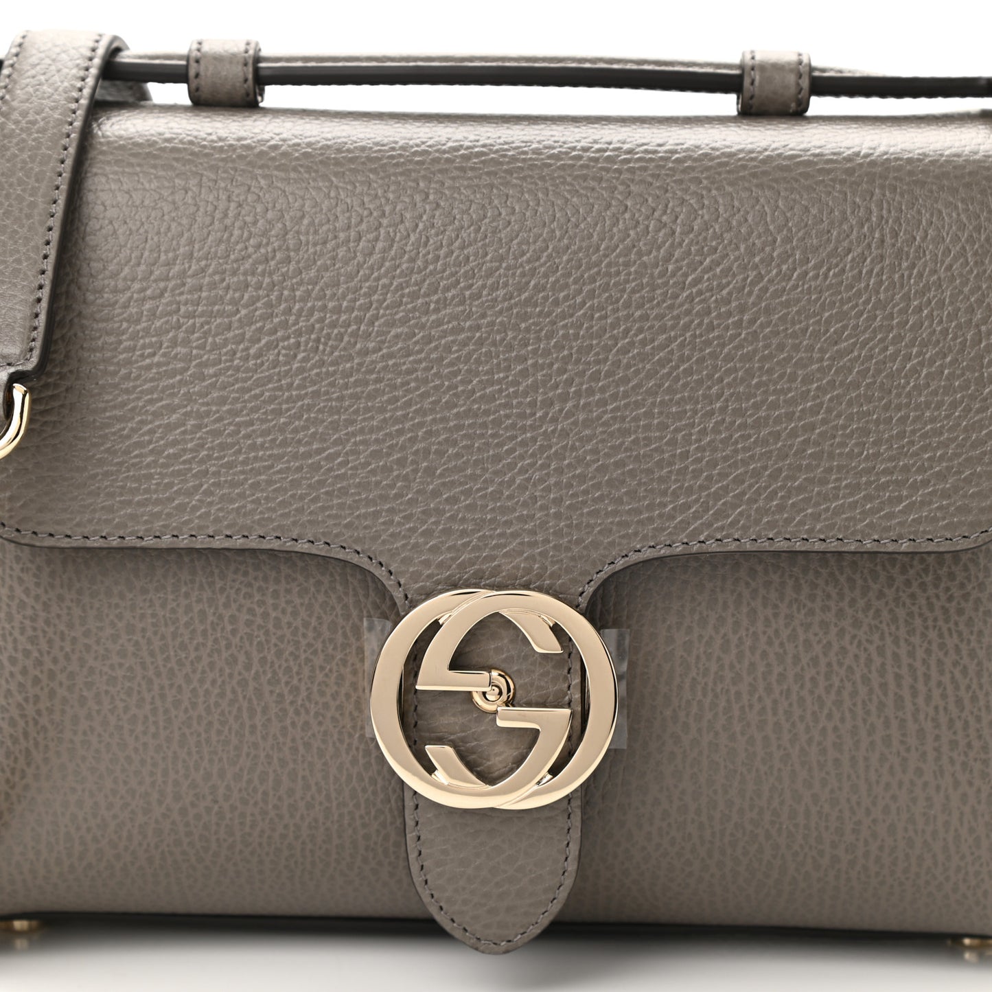 Dollar Calfskin Interlocking G Top Handle Shoulder Bag Loess
