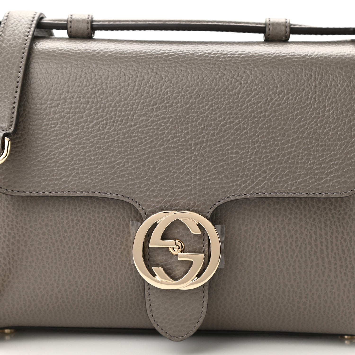 Gucci Dollar Calfskin Interlocking G Top Handle Shoulder Bag Loess 8 of 10