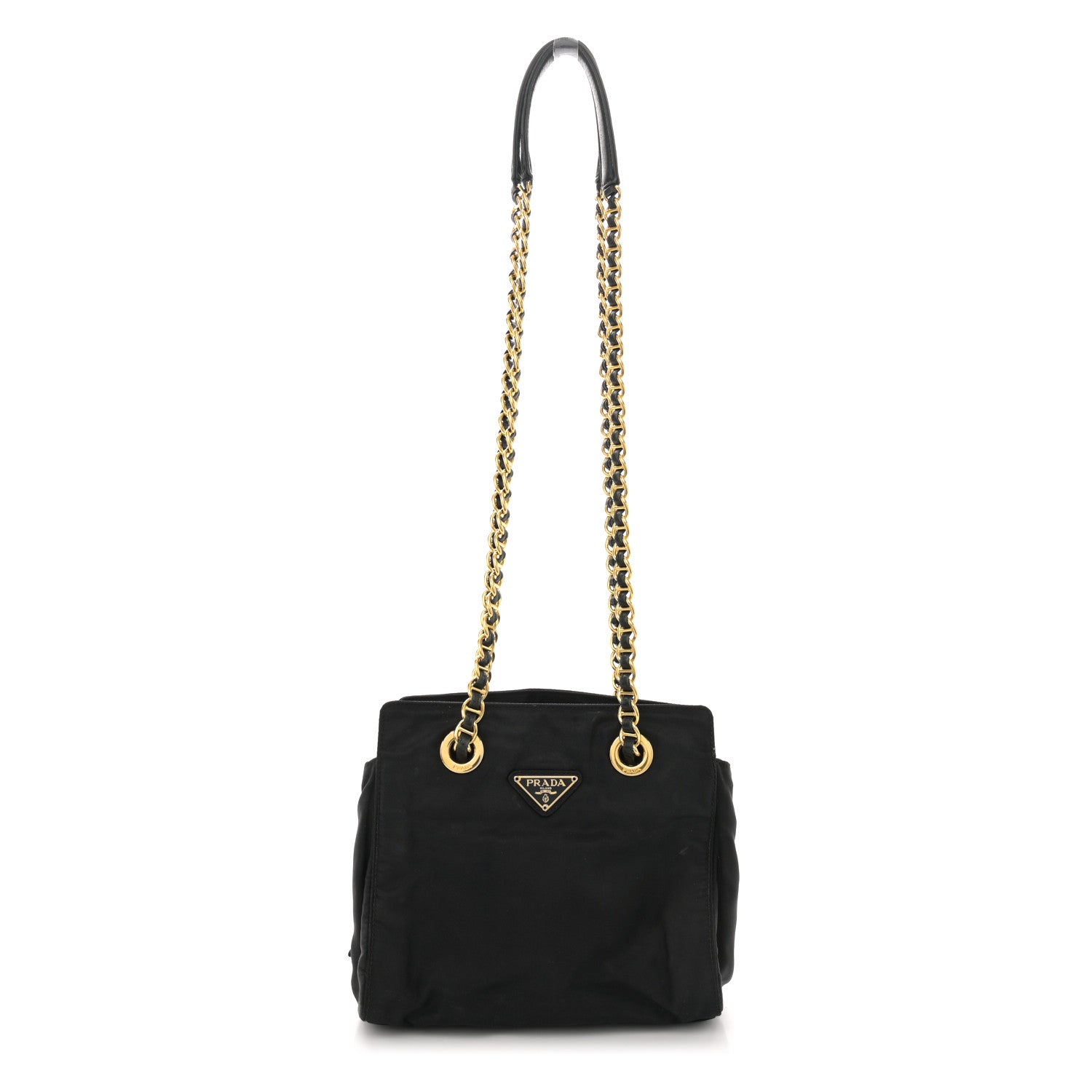 Prada Tessuto Nylon Chain Shoulder Bag Black 1 of 14