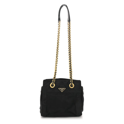 Prada Tessuto Nylon Chain Shoulder Bag Black 1 of 14