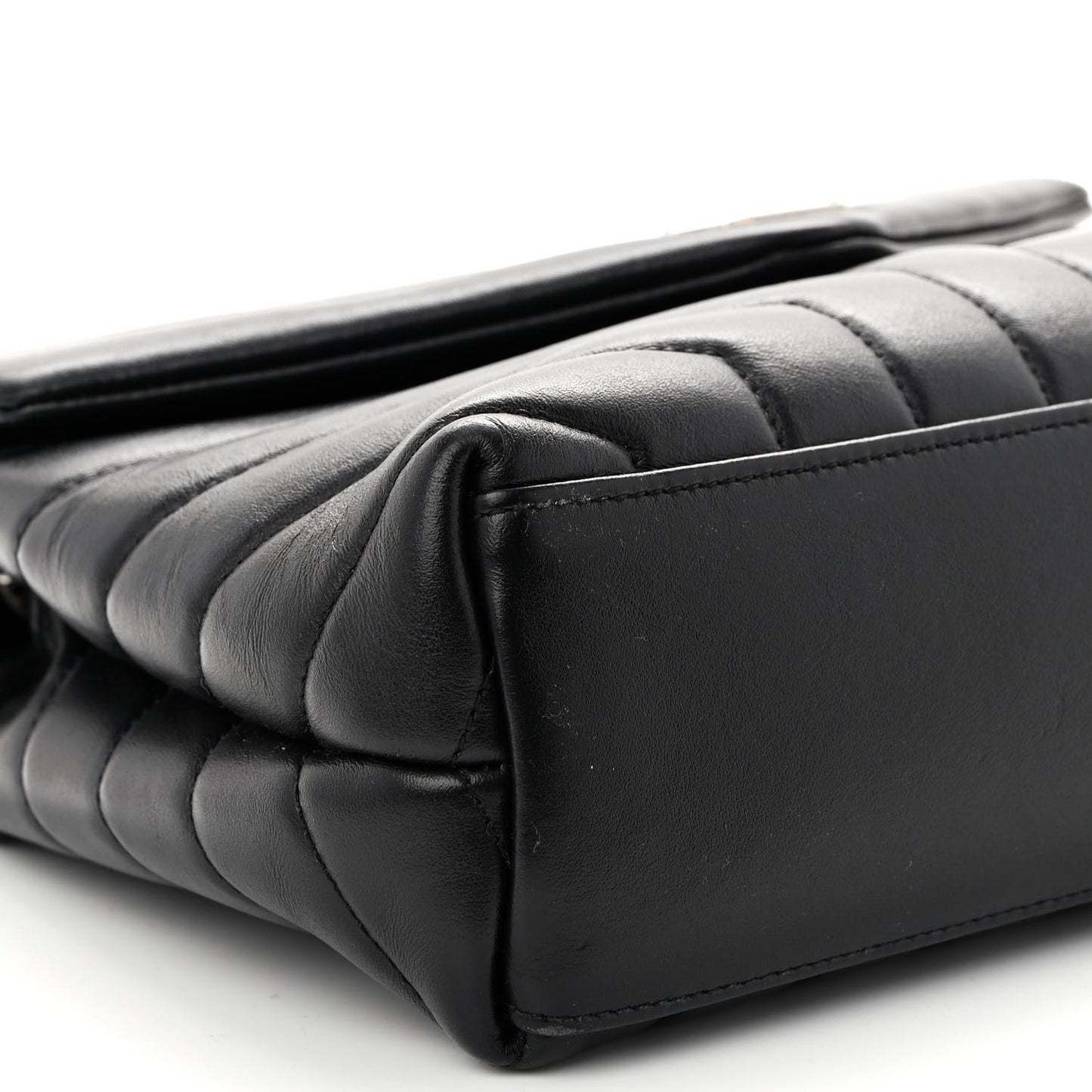 Calfskin Y Quilted Monogram Small Loulou Chain Satchel Black