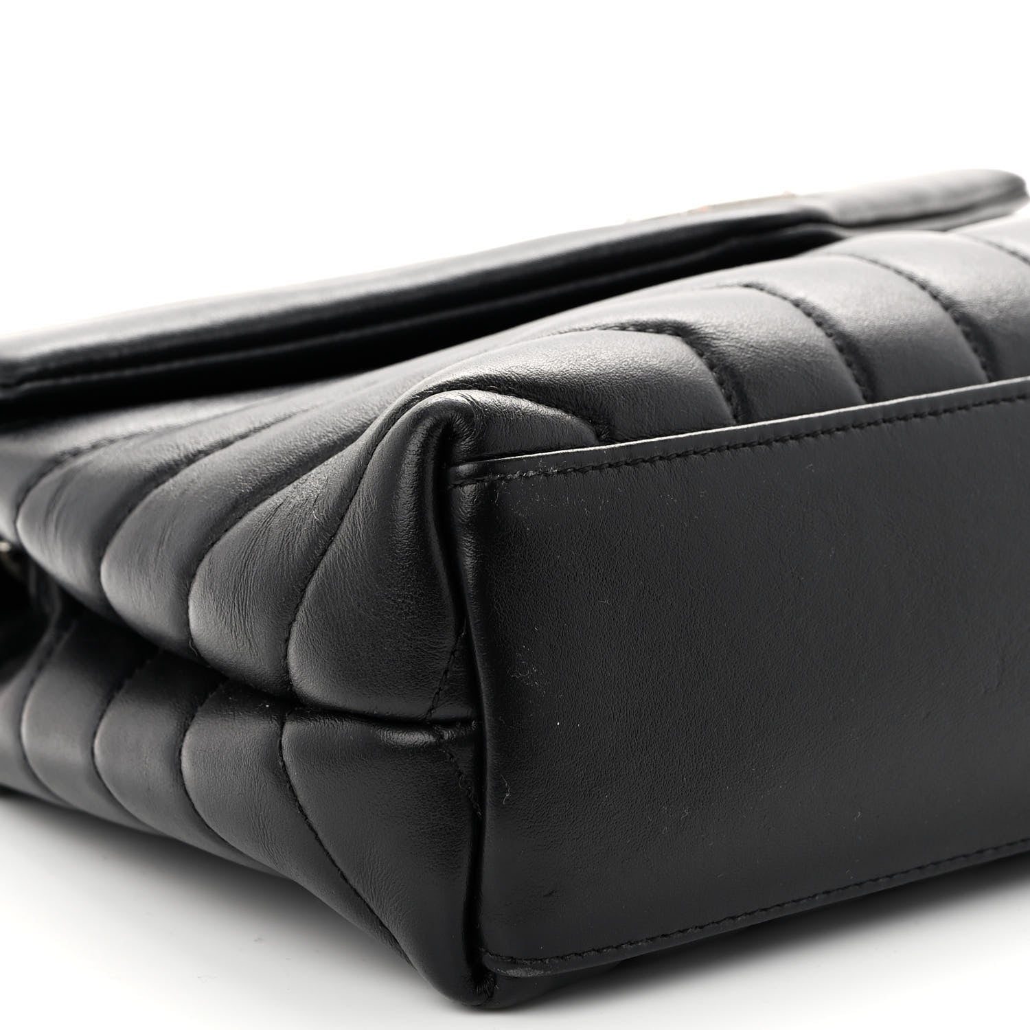 Saint Laurent Calfskin Y Quilted Monogram Small Loulou Chain Satchel Black 9 of 10