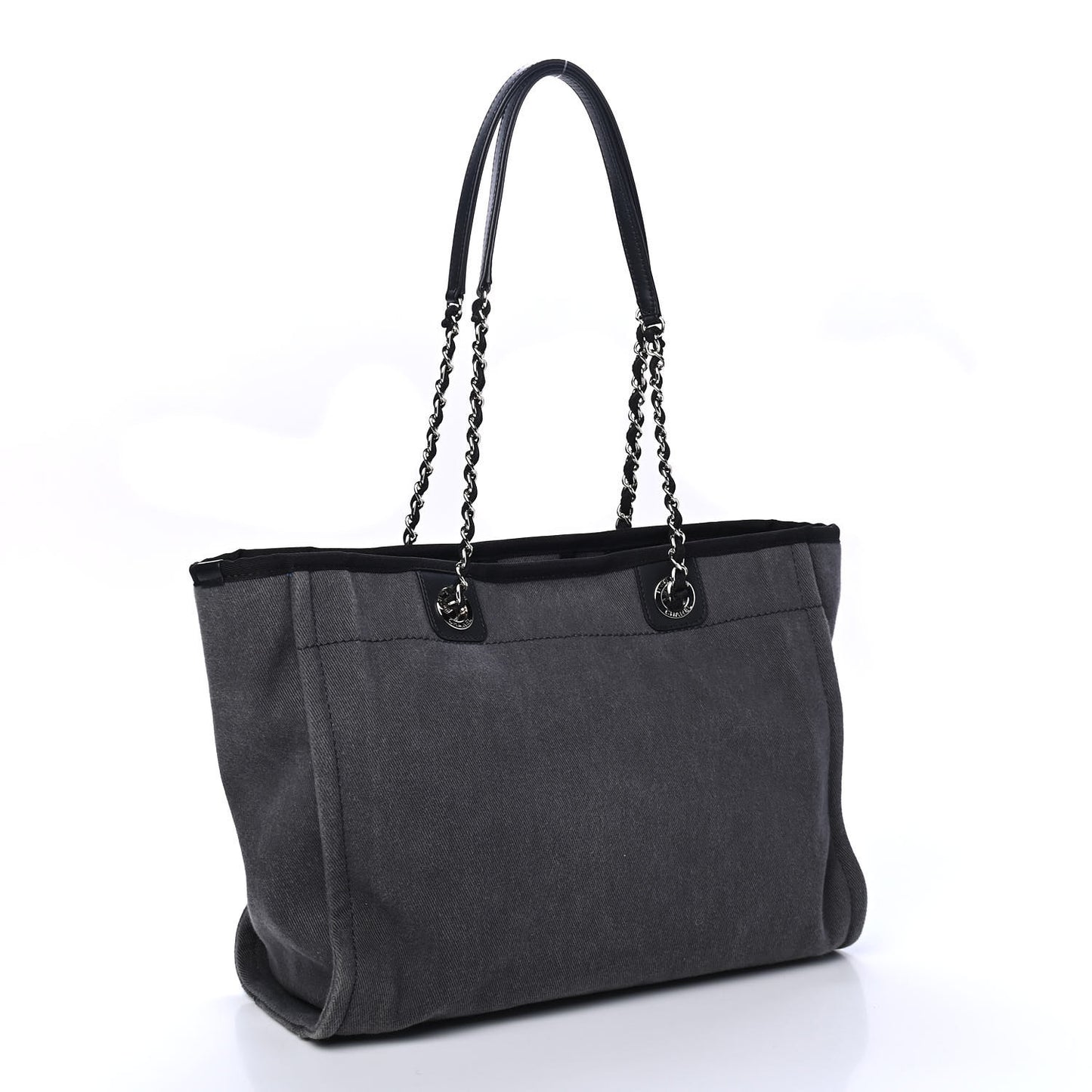 Canvas Sequin Small Deauville Tote Charcoal