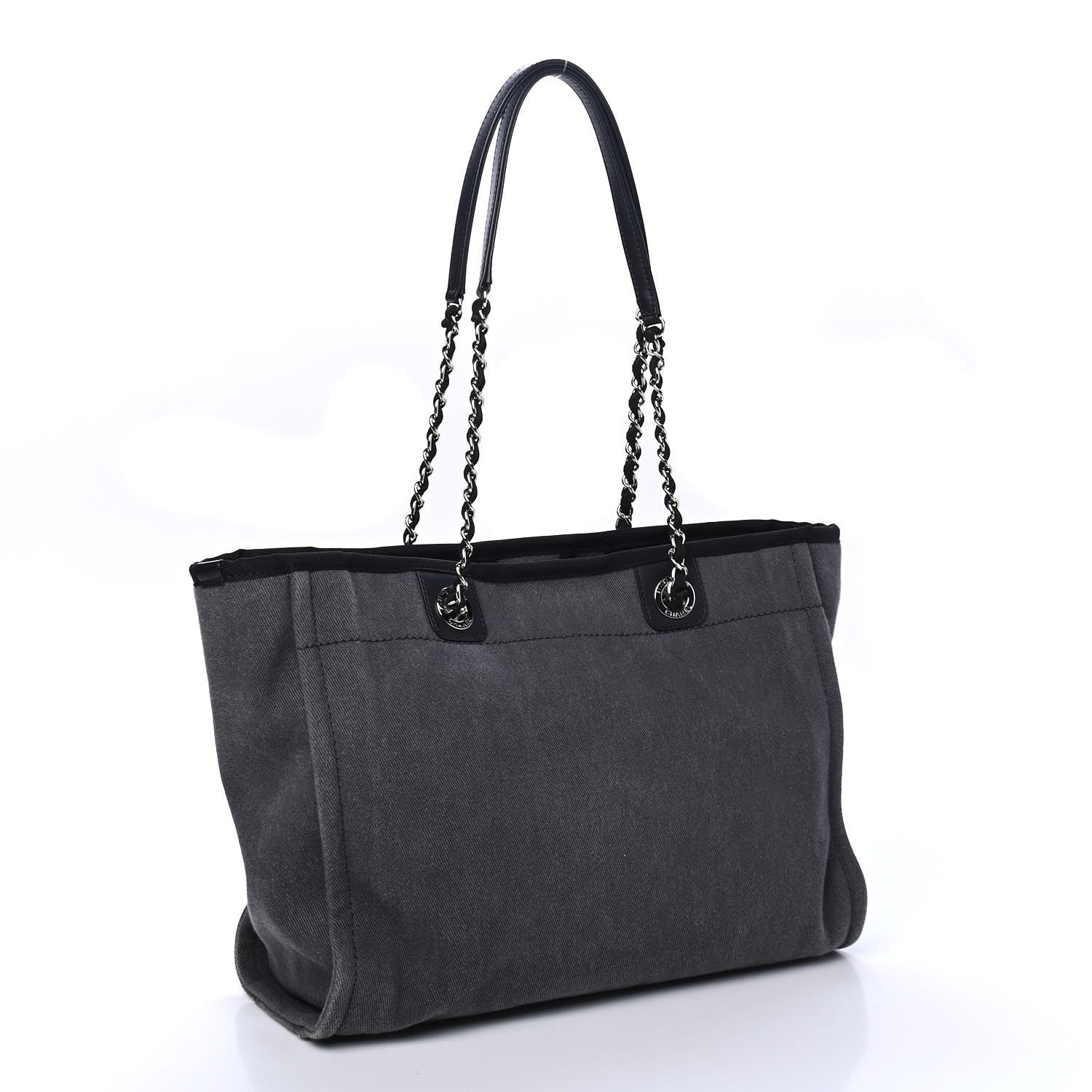 Chanel Canvas Sequin Small Deauville Tote Charcoal 2 of 4