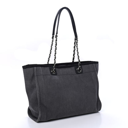 Chanel Canvas Sequin Small Deauville Tote Charcoal 2 of 4