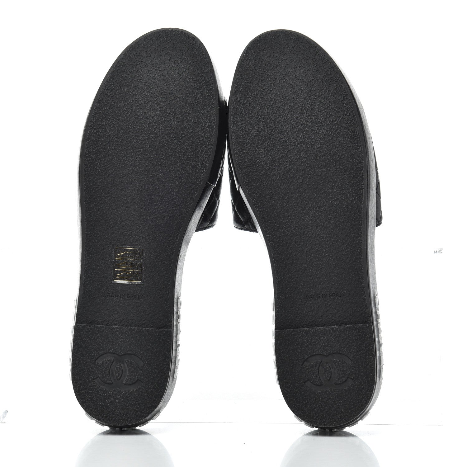 Chanel Lambskin Quilted CC Espadrille Slip On Sandals 41 Black 5 of 13
