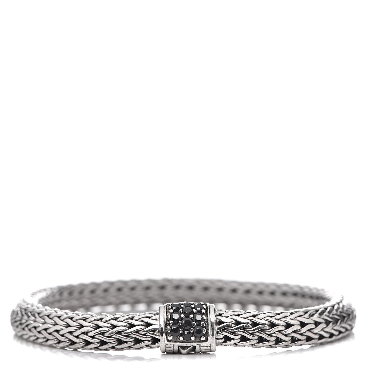 Sterling Silver Black Sapphire 6.5mm Classic Chain Bracelet