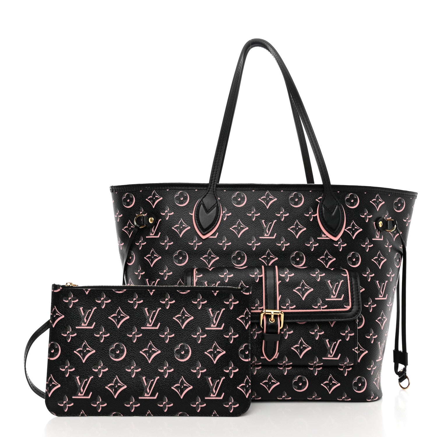 Louis Vuitton Monogram Fall For You Neverfull MM Black 3 of 10
