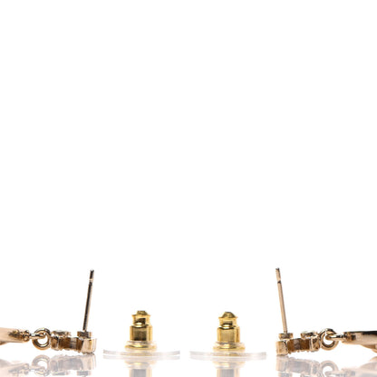 Chanel Crystal CC Drop Earrings Gold 3 of 4