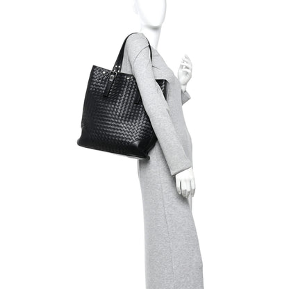 Bottega Veneta Nappa Intrecciato Light Calf Shopper Tote Black 4 of 10