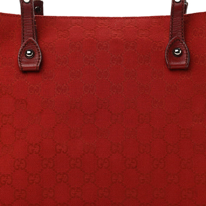 Gucci Monogram Small Bamboo Tote Red 8 of 13