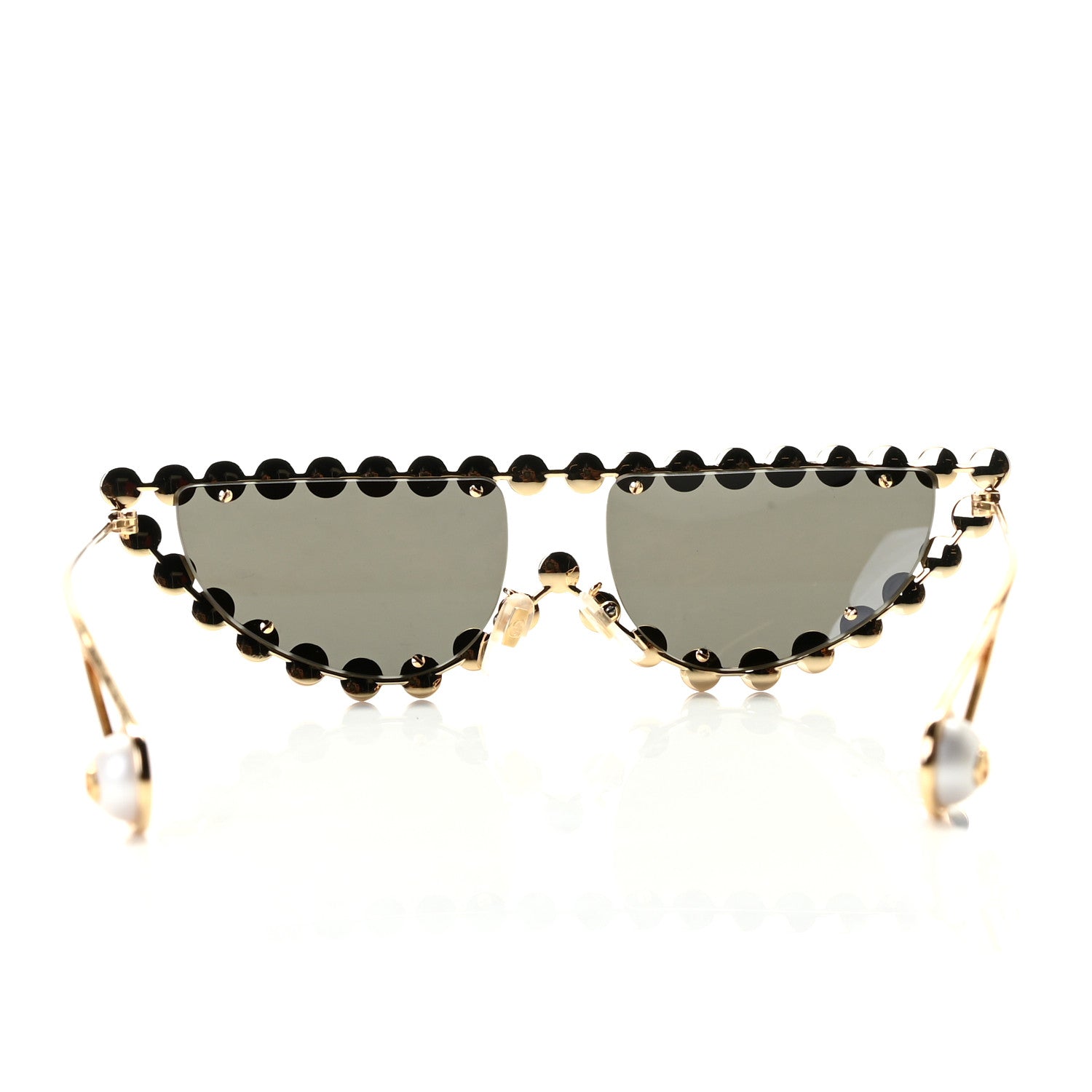 Gucci Metal Pearl Cat Eye Sunglasses GG0364S Gold 3 of 7