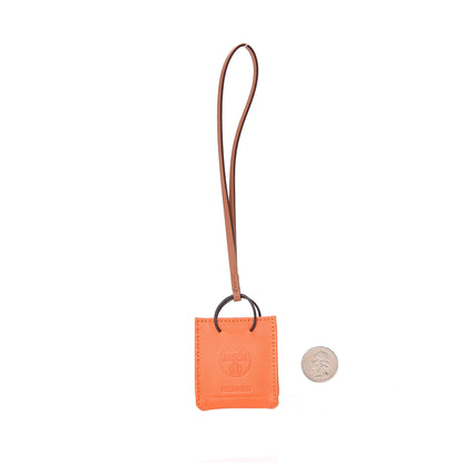 Hermes Milo Lambskin Swift Shopping Bag Charm Feu Gold 2 of 3